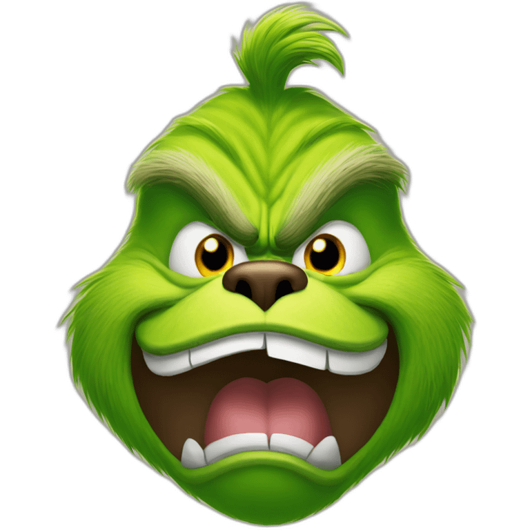 the grinch as a grizzly head emoji