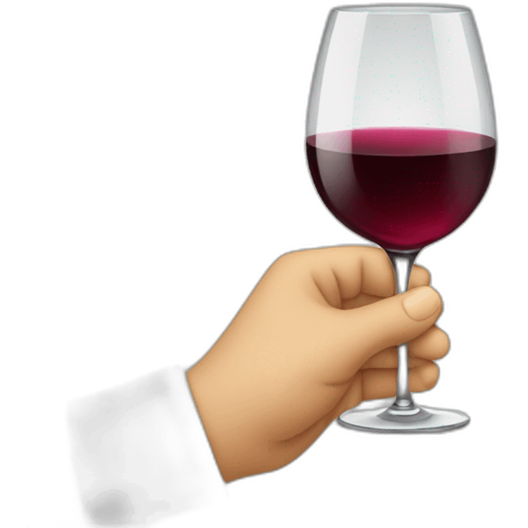 Hand Holding a glass a wine  emoji