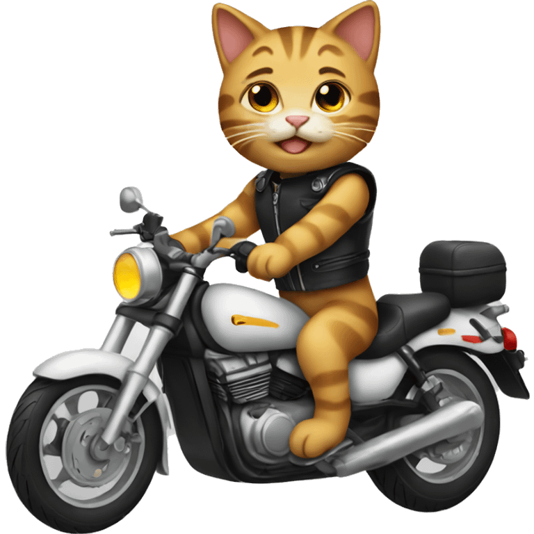 cat on motorcycle emoji