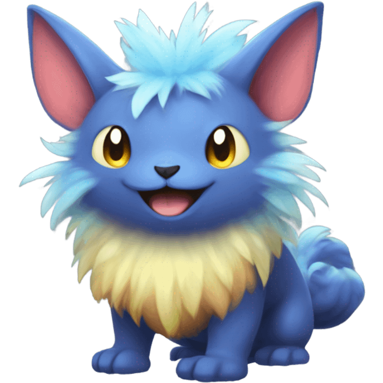 Colorful cute furry anthropomorphic painted Fakémon-Pokémon-creature emoji