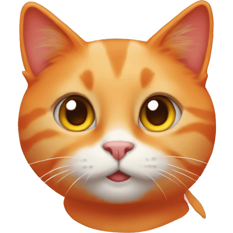 Orange cat with heart emoji