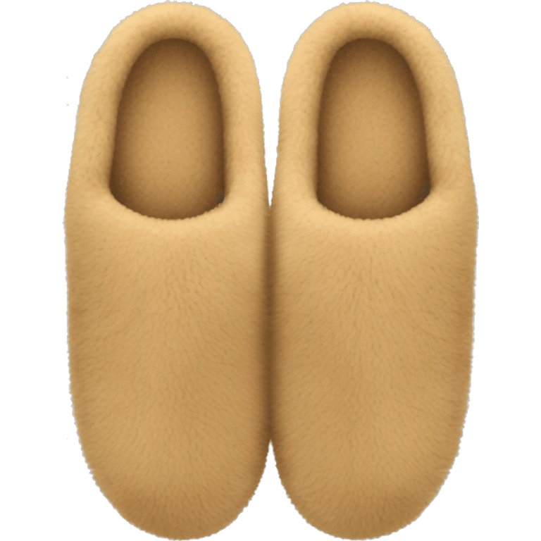 tan fuzzy slippers  emoji