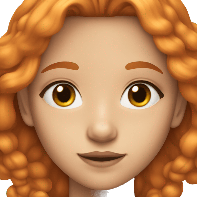 12 year old transgender girl with brown eyes, orange medium length hair and mascara emoji