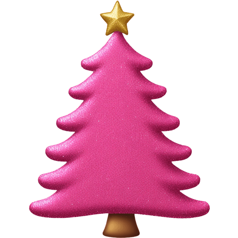 Pink Christmas tree with glitter emoji