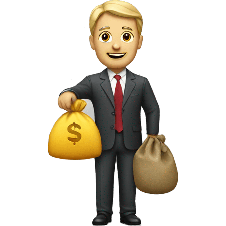 businessman with a sack of cash emoji