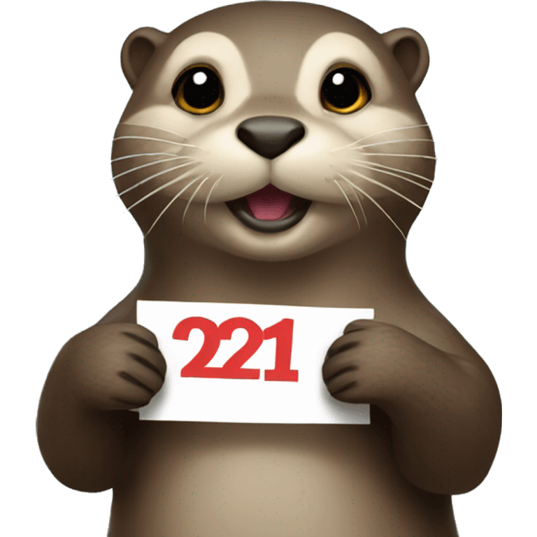 otter holding a sign that says 27 DAYS emoji