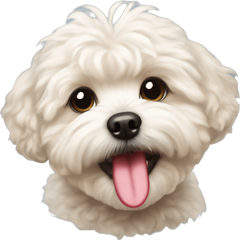 Maltipoo sticking tongue out  emoji