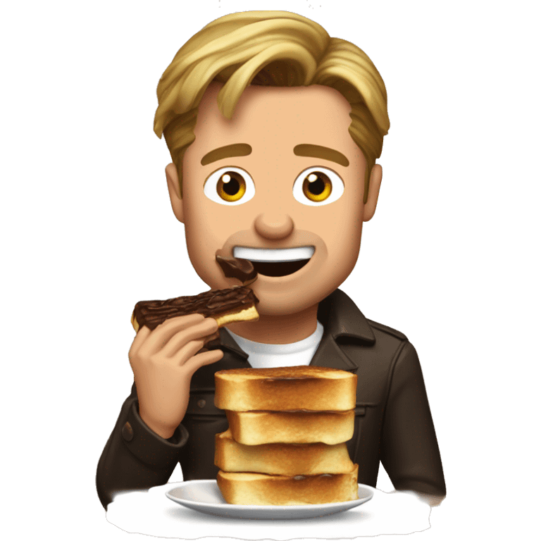 Brad Pitt eating chocolate french toast emoji