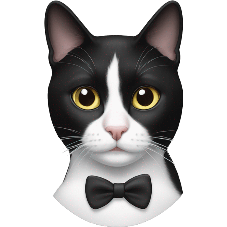 tuxedo cat with one opaque eye emoji