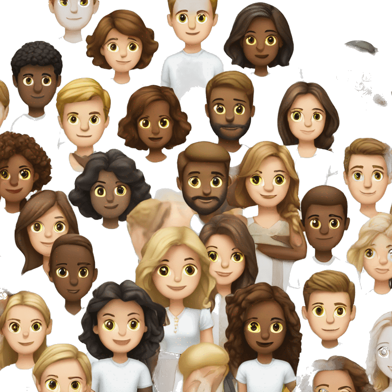 Birthday party white boy with brown hair and white girl with brown  hair  emoji