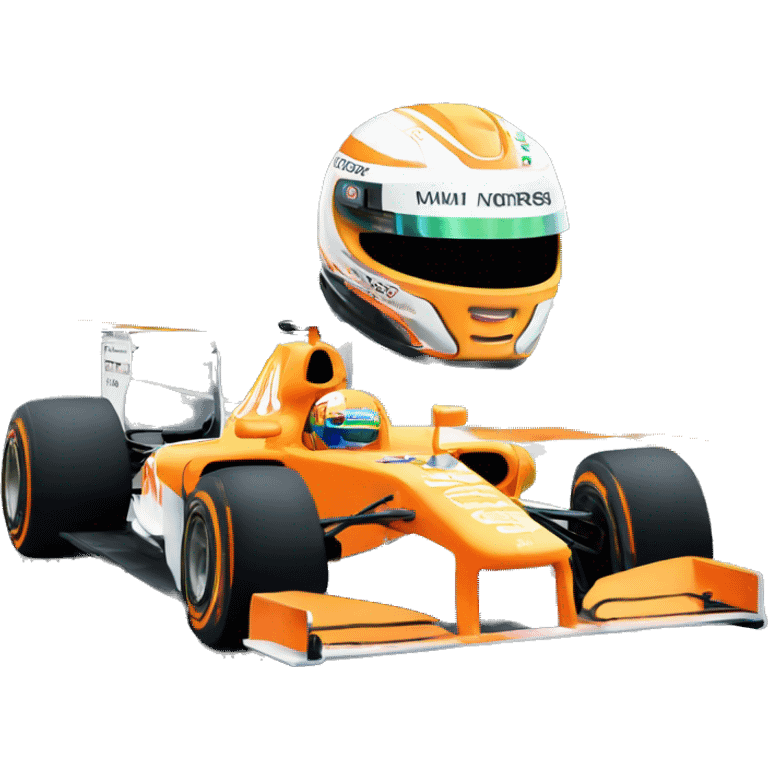  F1 miami circuit with Lando Norris racing car  emoji