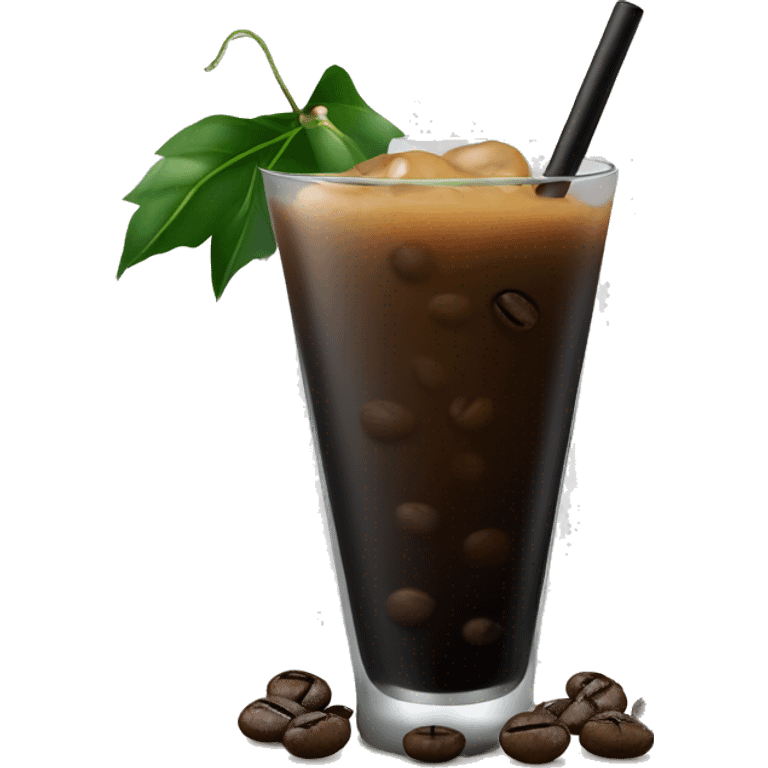 Black cocktail with coffee beans on the side emoji