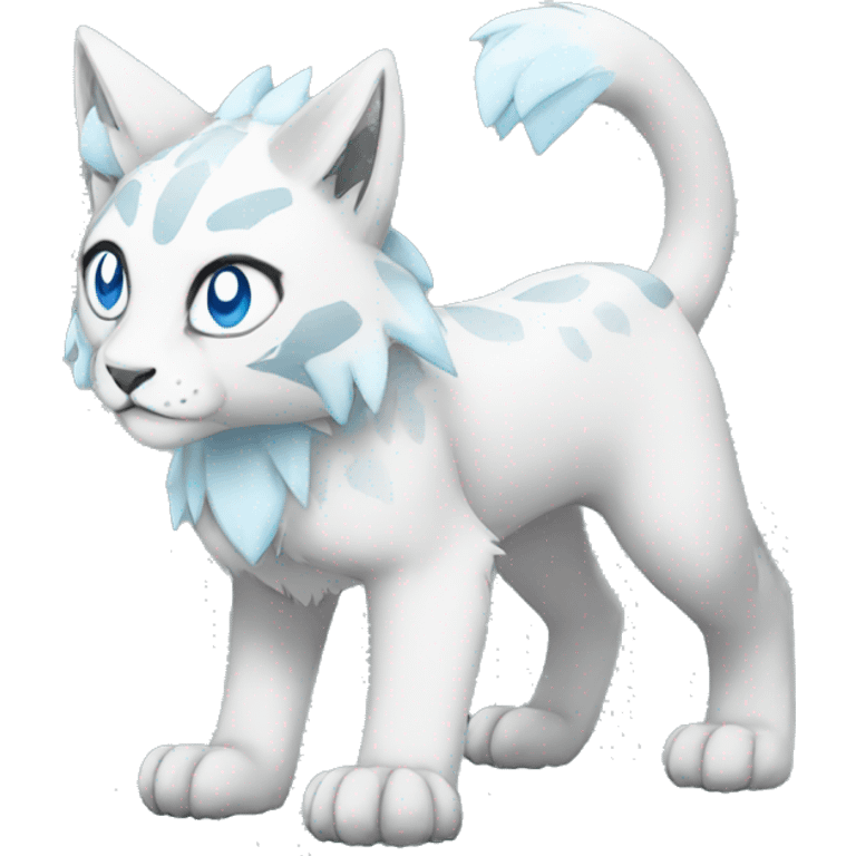 Ice-type Lynx-Fakemon full body emoji