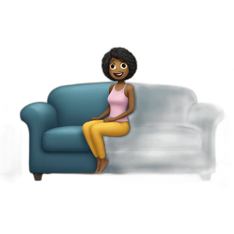 Want emoji in rida sitting on sofa emoji