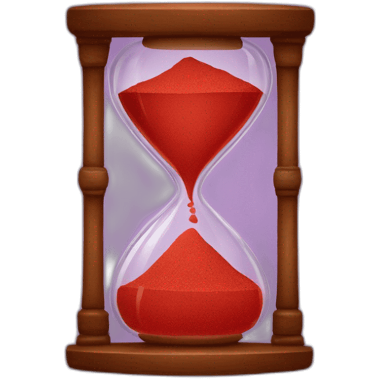 red hourglass with red sand emoji