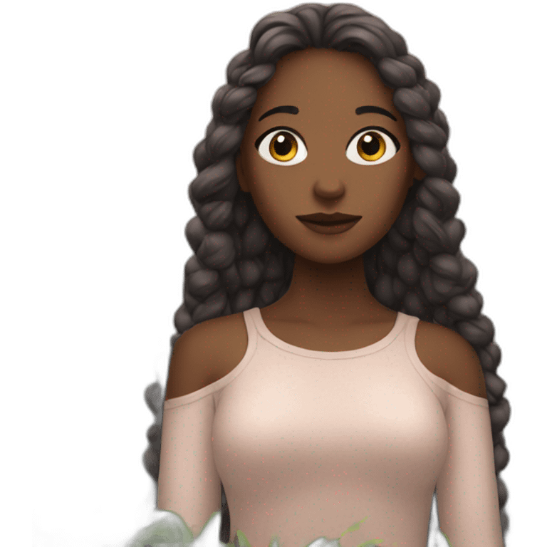 Girl as a nature art emoji