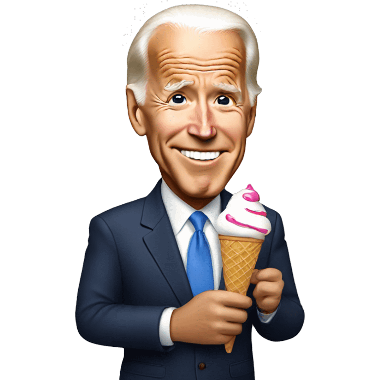 Joe Biden with ice cream  emoji