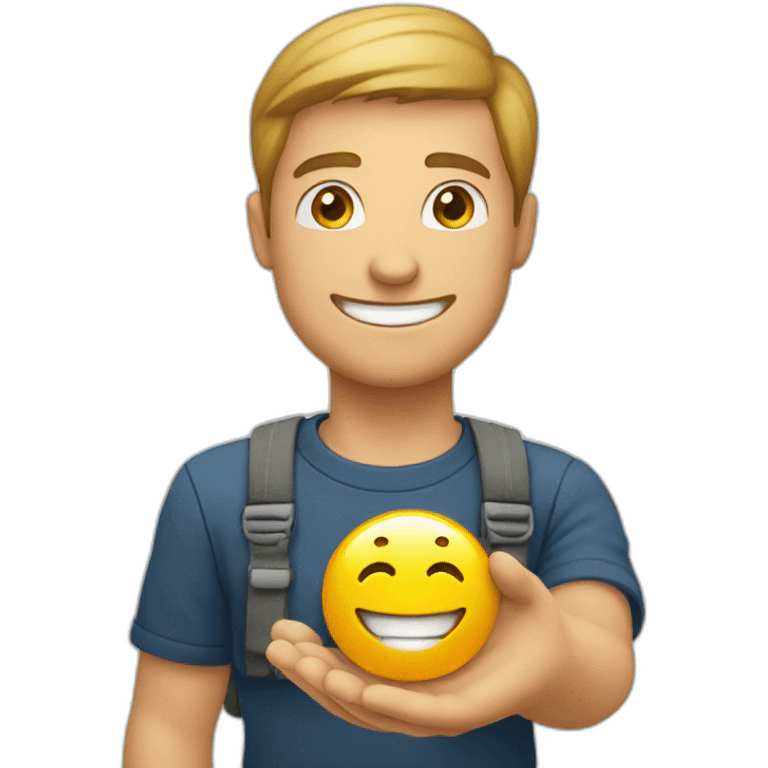 Smiley mit Joynd in der Hand emoji