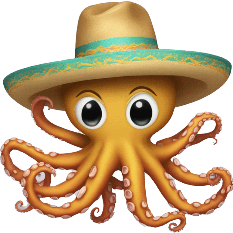 Octopus wearing a sombrero  emoji