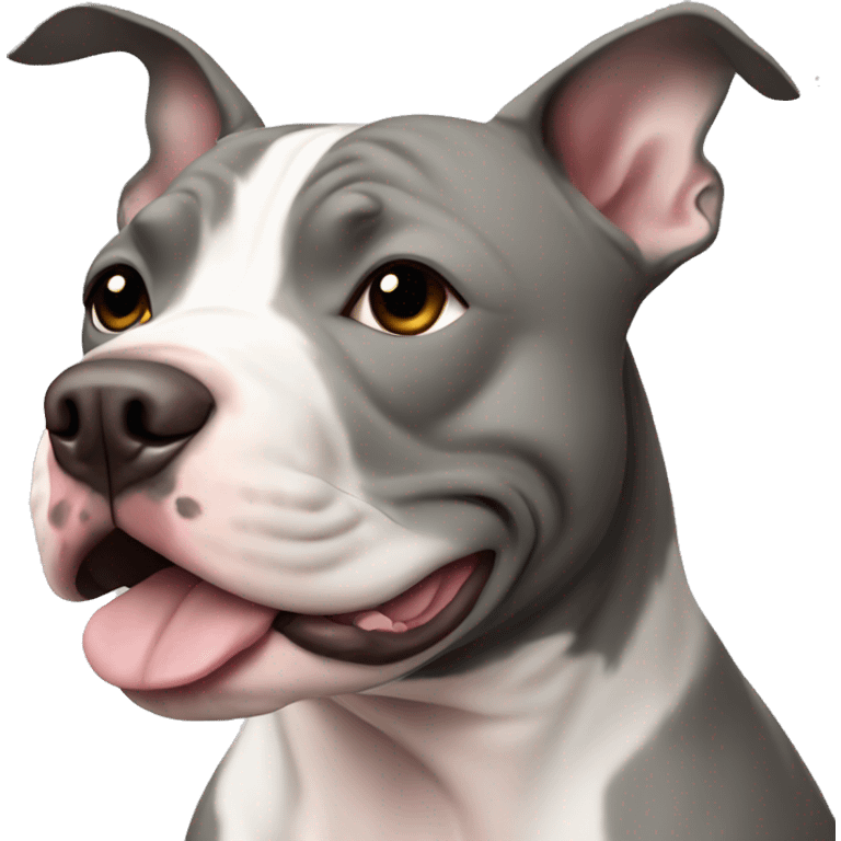 Grey white pit bull emoji