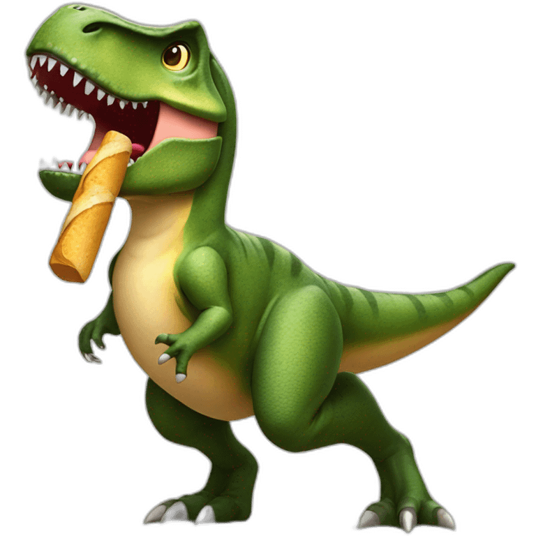 t-rex with a baguette emoji