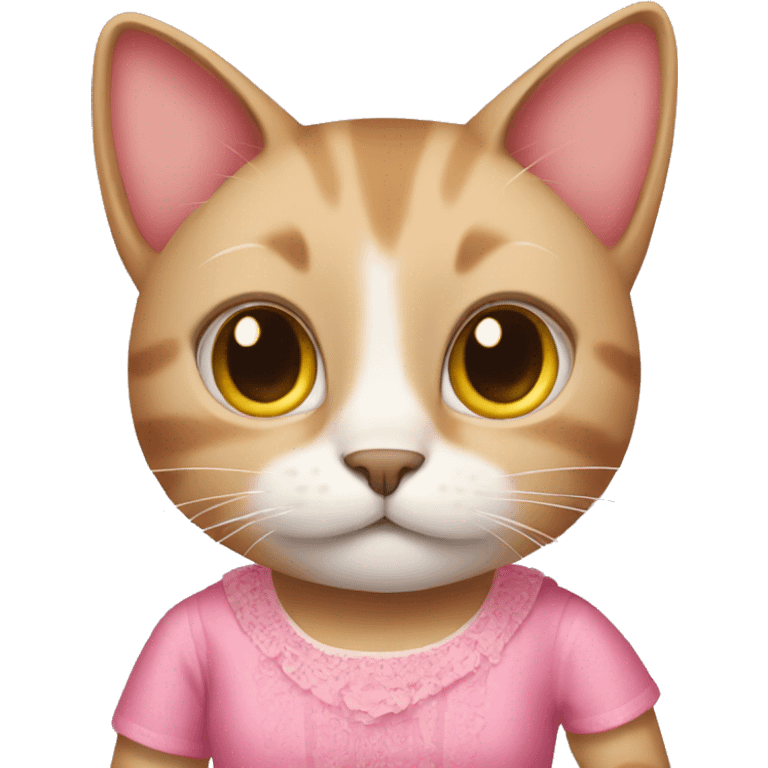 Cat  wearing a pink dress  emoji