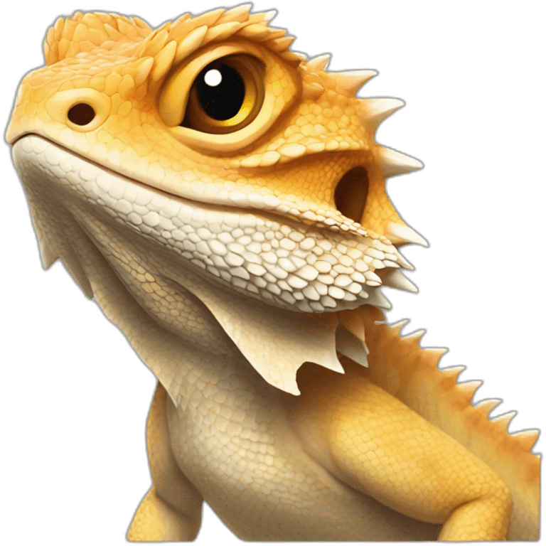 cartoon bearded dragon head 3/4 perspective emoji