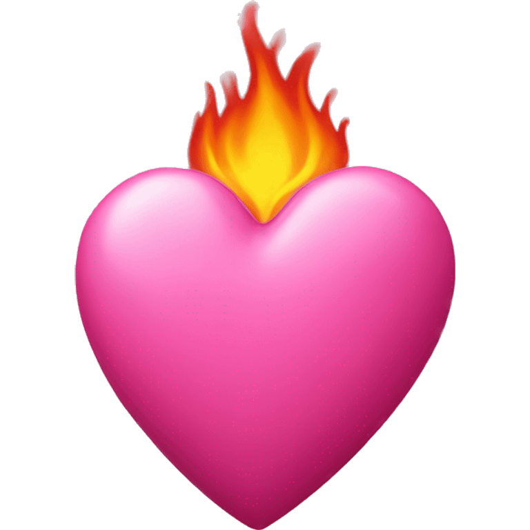 Pink heart burning emoji