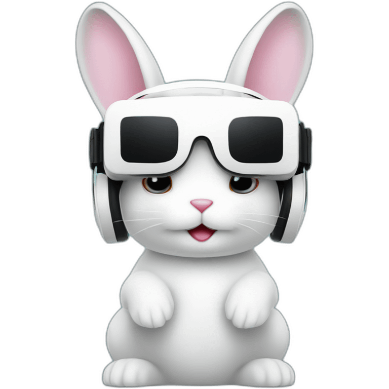 white Bunny in vr headset christmas emoji