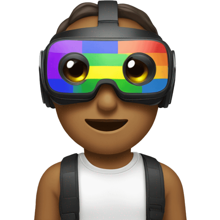 A VR headset with pride flag colors emoji