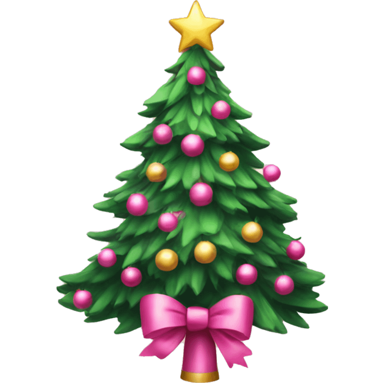 christmas tree with pink bows christmas mood emoji