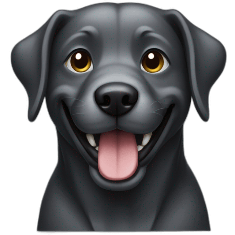 dark gray smiling dog emoji