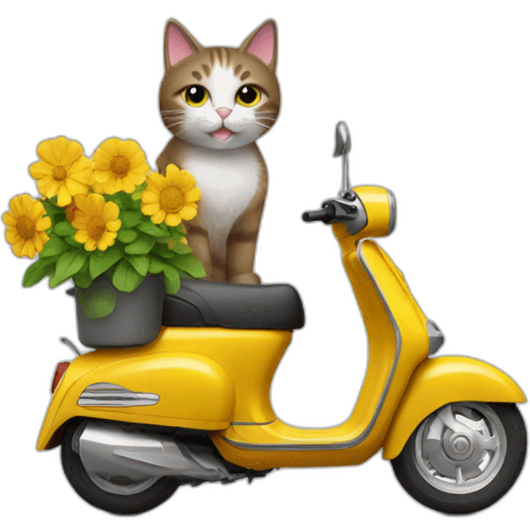 Cat on a scooter Withings Flowers emoji