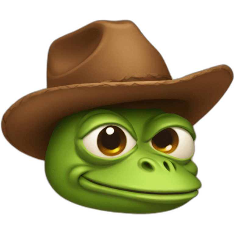 pepe with brown cowboy hat emoji