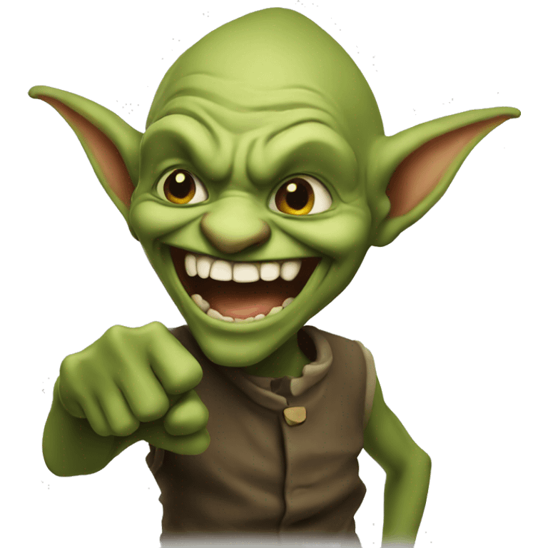 Goblin pointing at you and laughing emoji