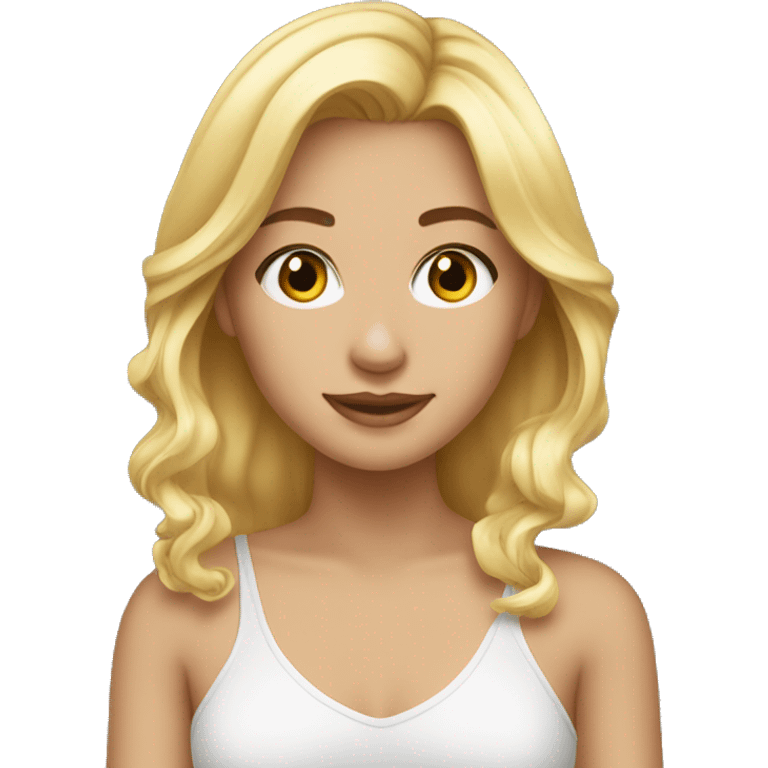 Beautiful blonde highlights girl  emoji