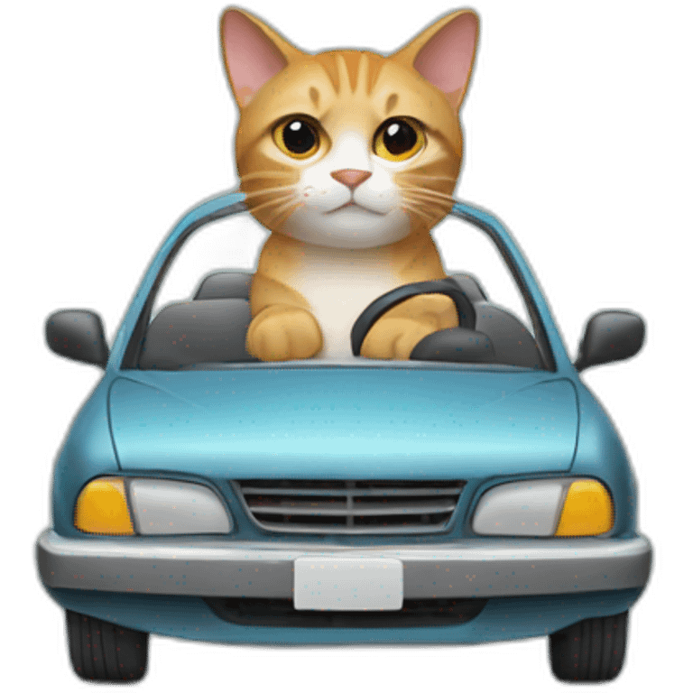 A cat in a car emoji