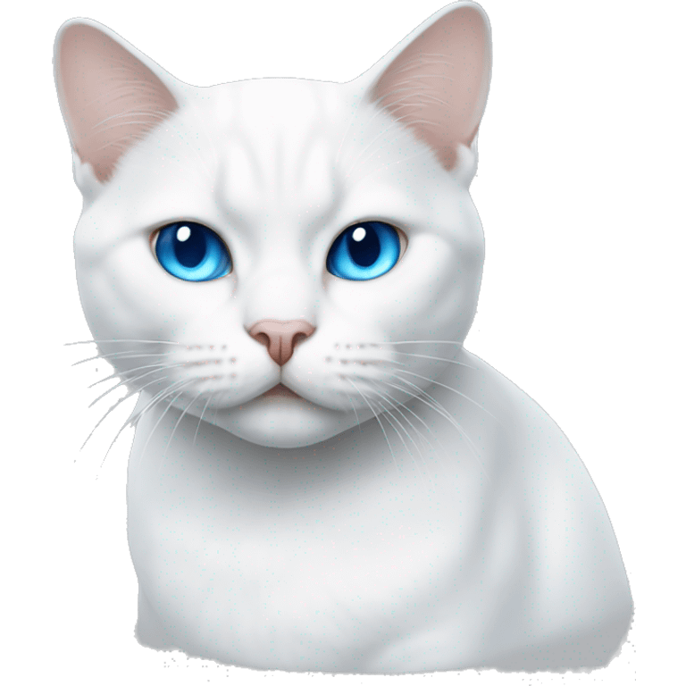 White cat with blue eyes gangster  emoji