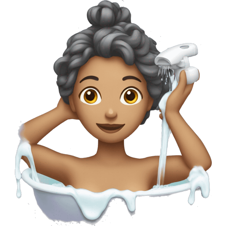 woman washing hair emoji