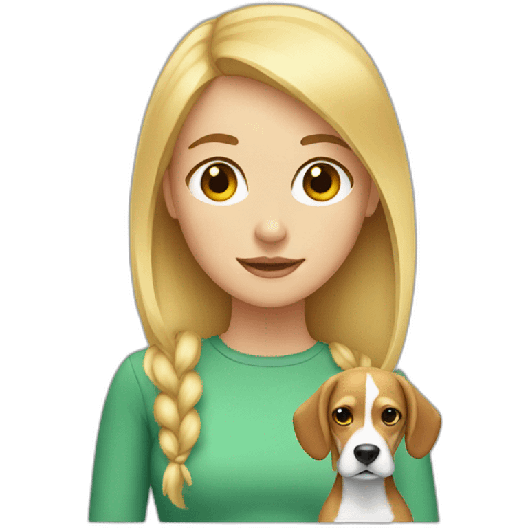 Blonde girl and beagle emoji