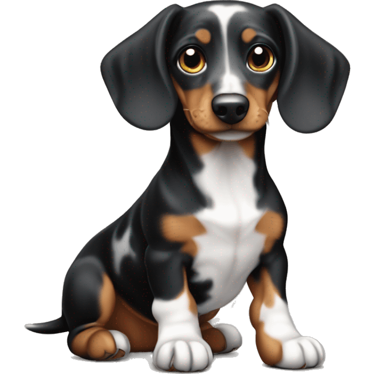 Black Merle mini dachshund  emoji