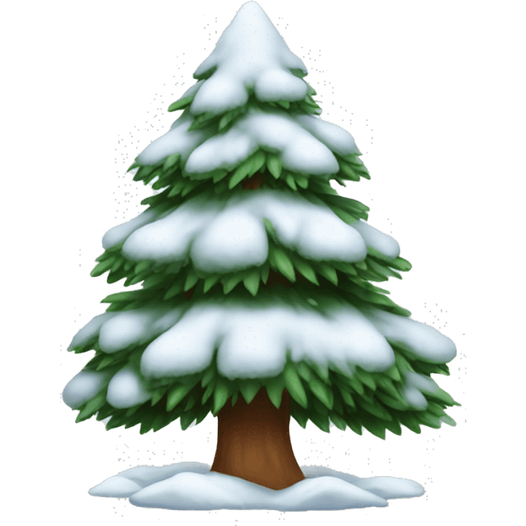 pine tree with snow emoji