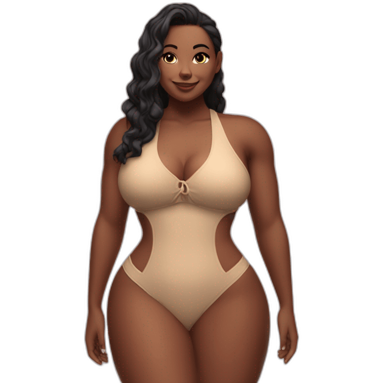 Slim-Thicc woman swimsuit posing (athletic build, perfect body, hourglass figure) emoji