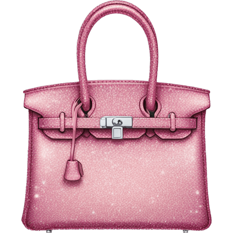 pink glitter Hermes birkin bag emoji