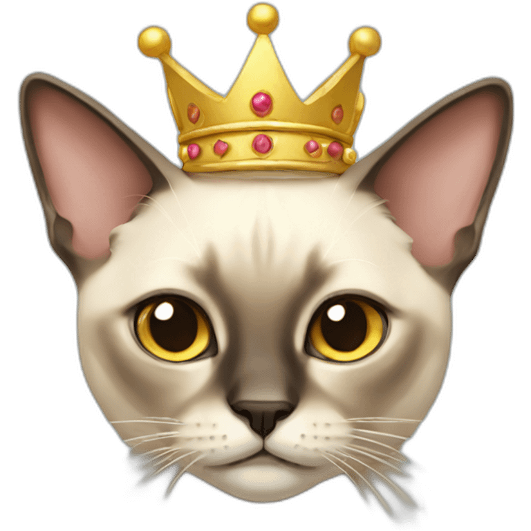 Siamese cat with a crown emoji