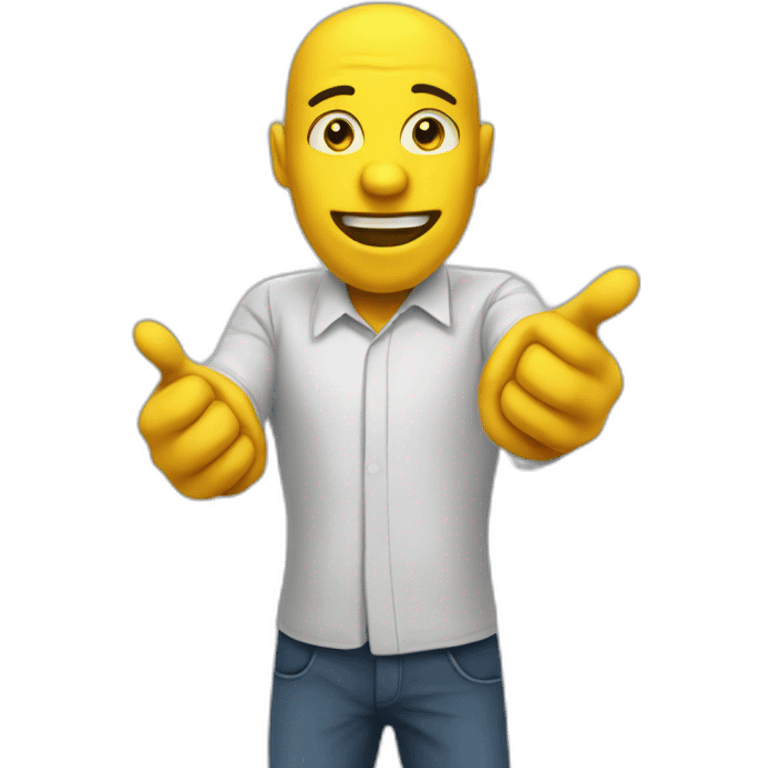 Yellow man pointing gün at viewer emoji