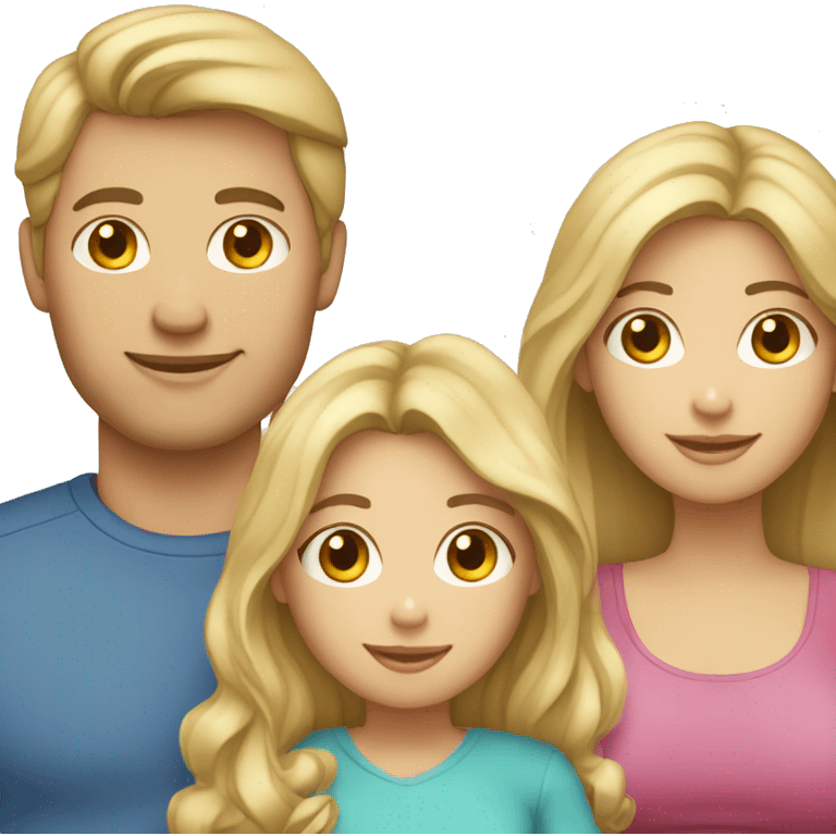 Family;blonde-dad,brunette-haired-pregnant-mother, blond-haired-baby-boy emoji