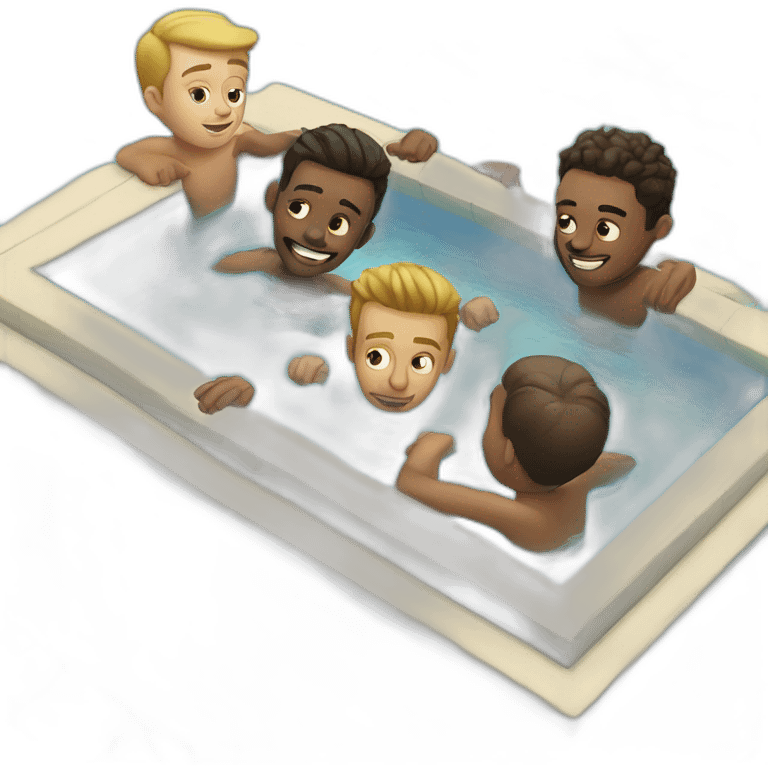 Four guys in a very small pool emoji