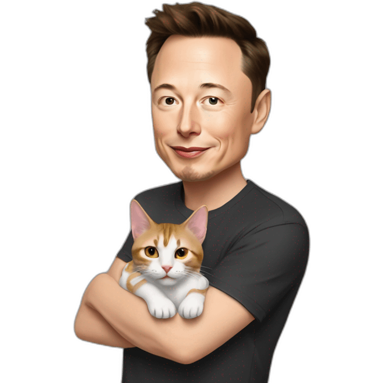 Elon Musk with his cat emoji