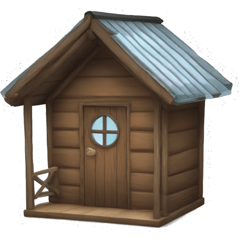 Wooden hut with glass roof emoji